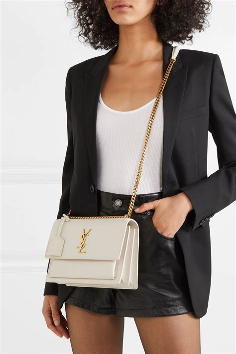 white and silver ysl bag|ysl white bag silver hardware.